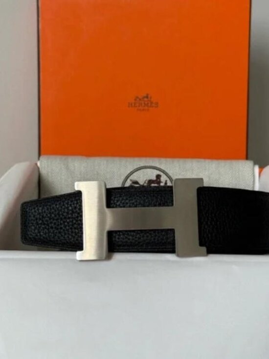Hermès Black Reversible Belt 95cm - New with Box main image 9